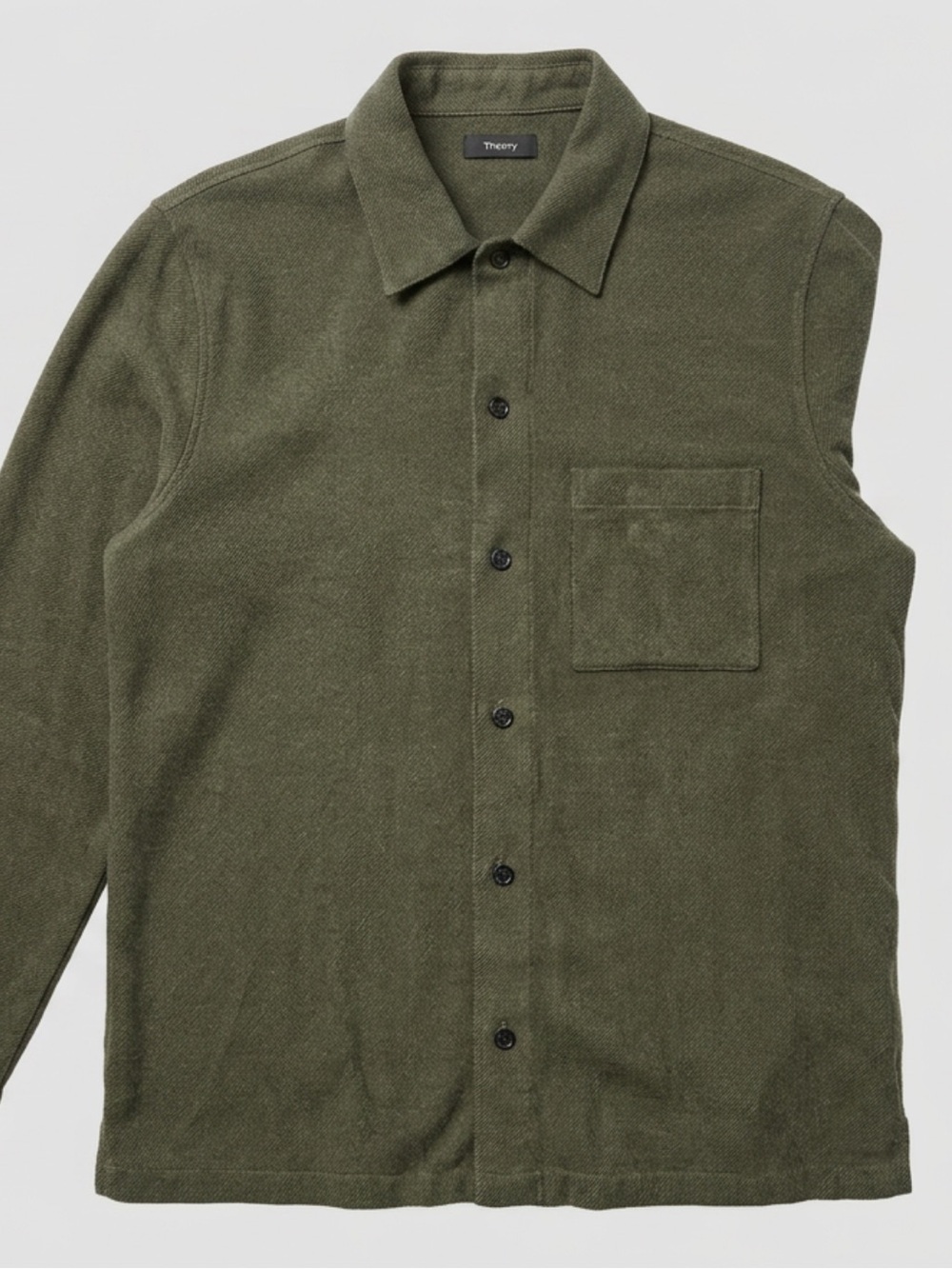 Theory Olive Green Button-Down Shirt,Jacket, or Shacket Size (M)